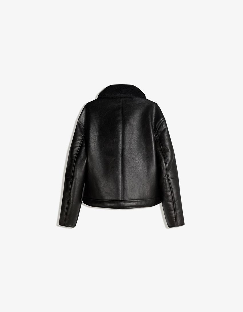 Blouson similicuir-Noir