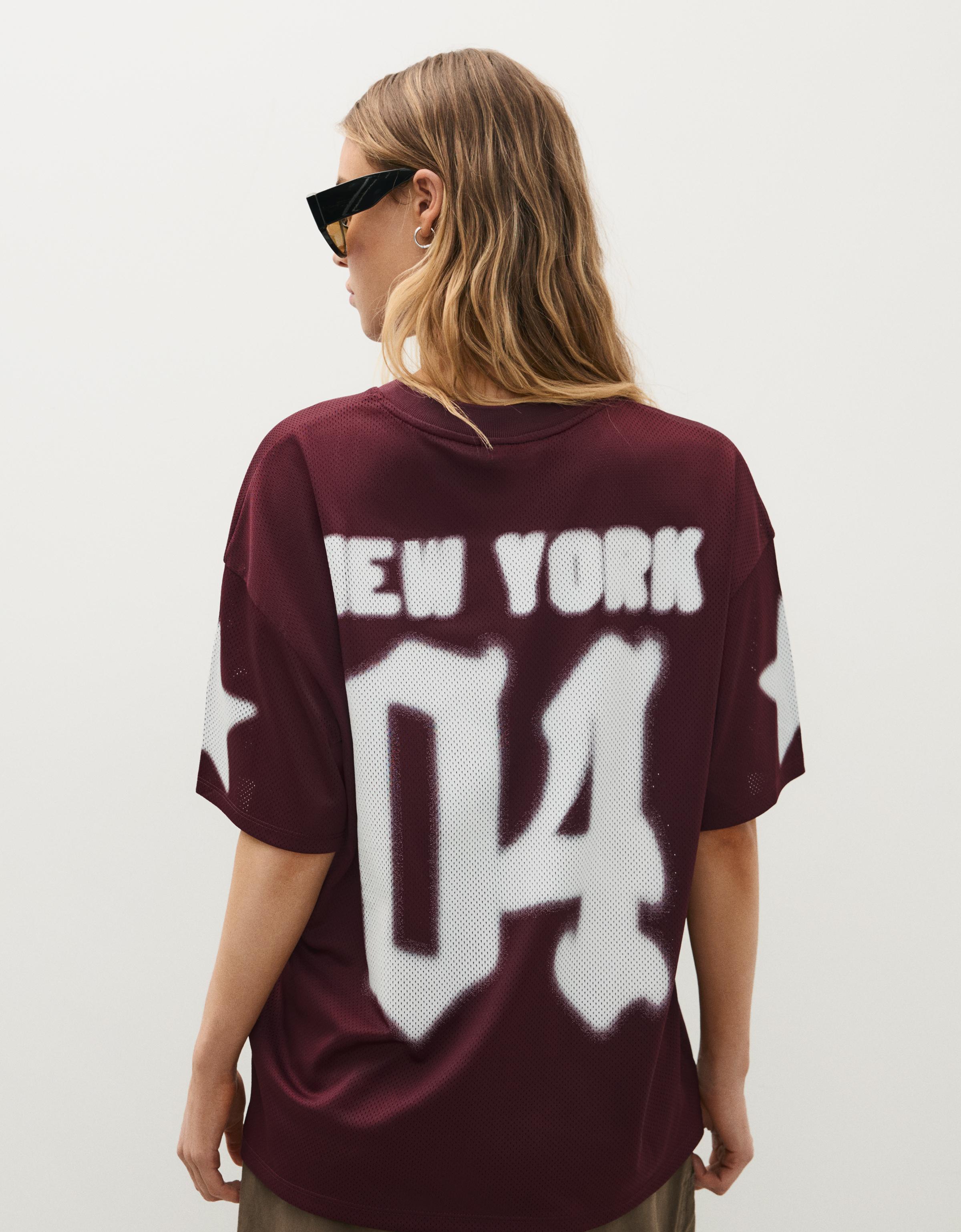 Oversize print T-shirt — Burgundy