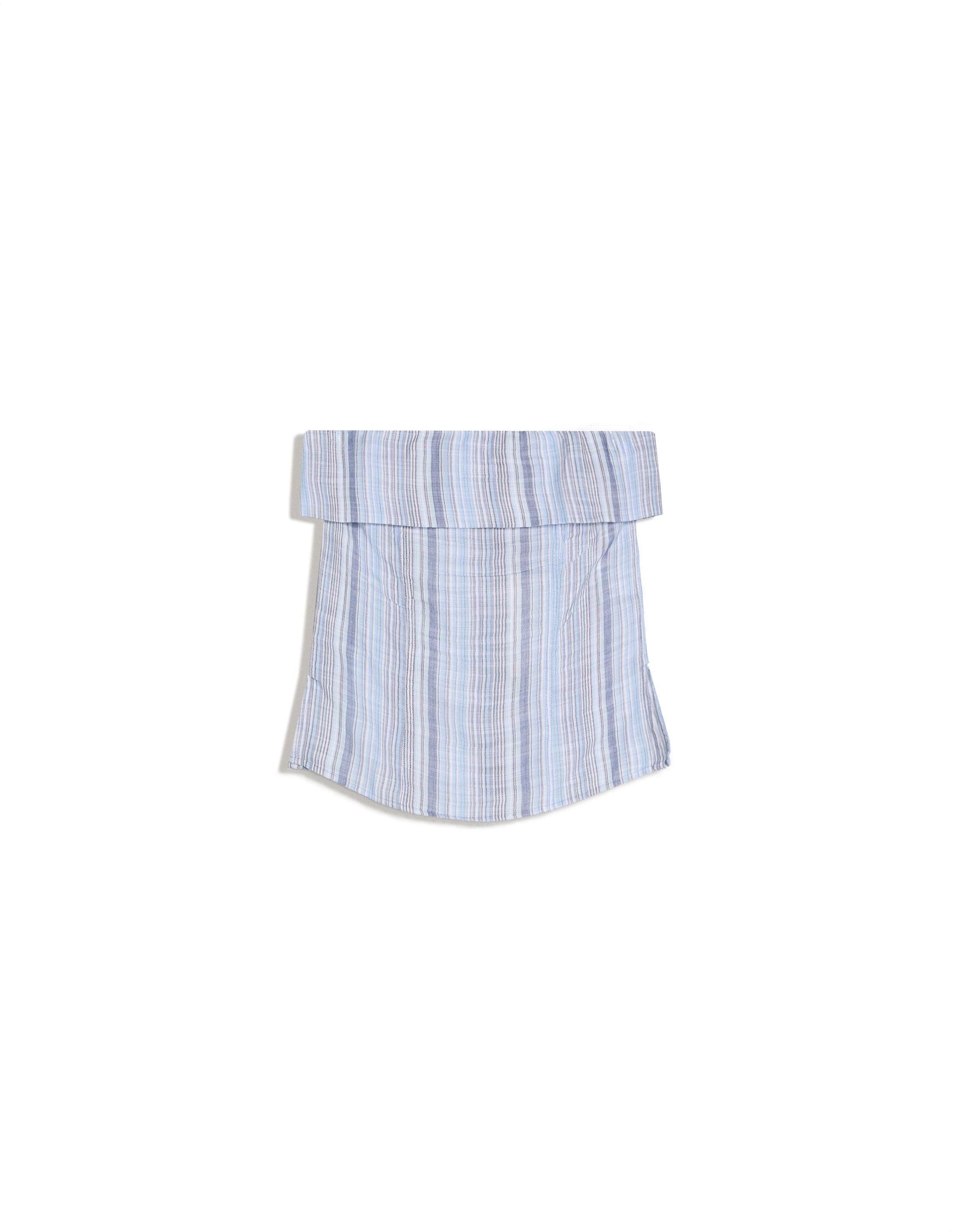 Striped bandeau top — Light blue