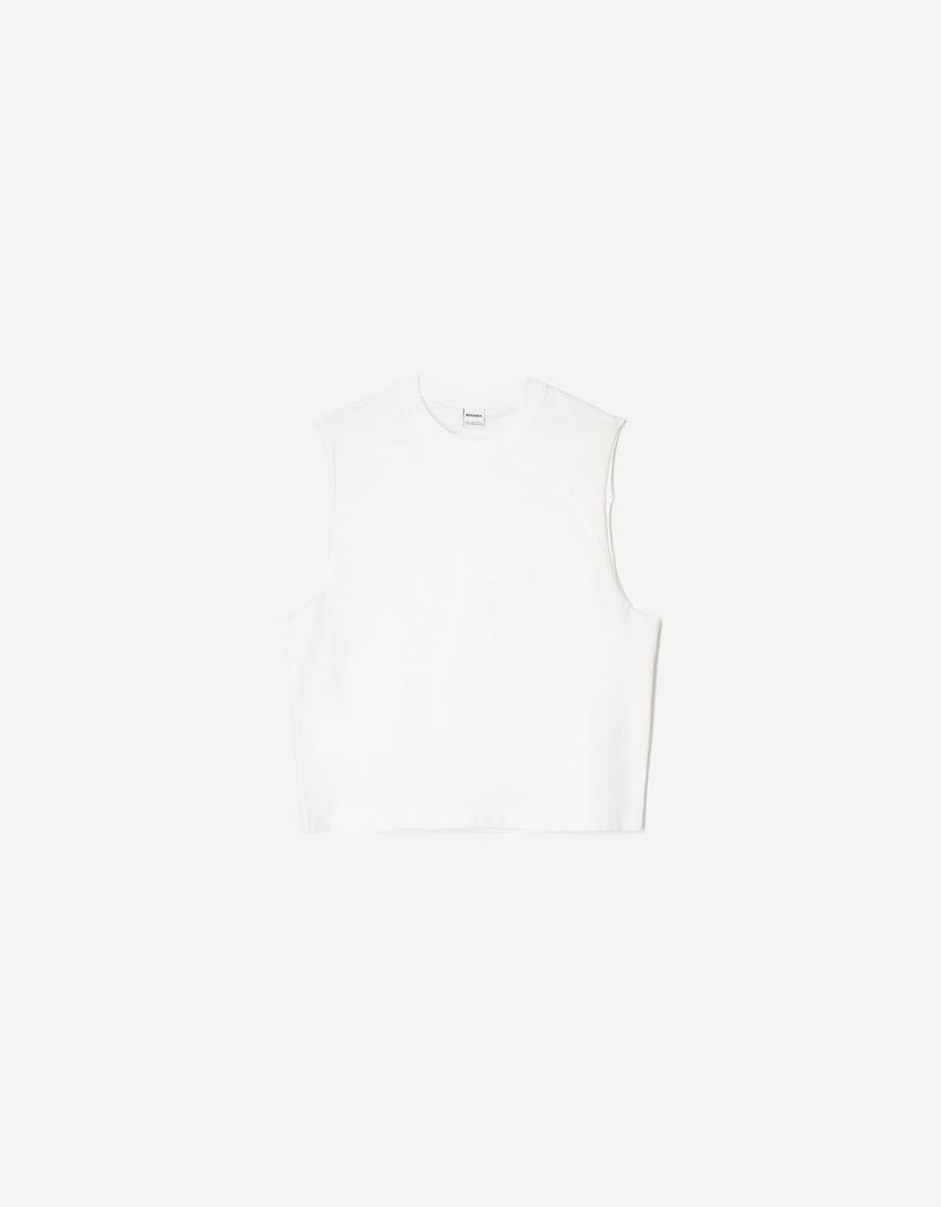 Sleeveless top-Off white