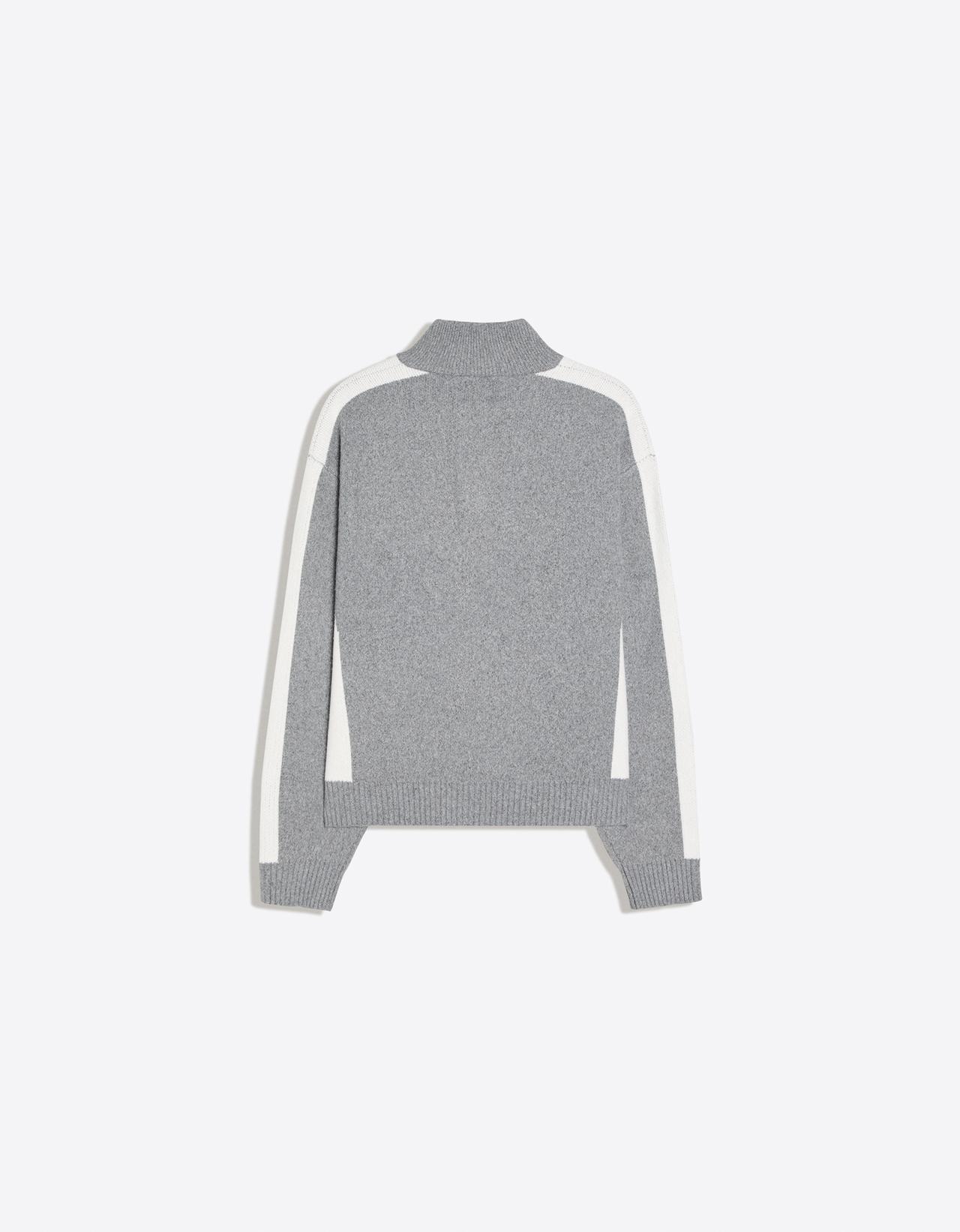 Graphic half-length zip jumper — Grey