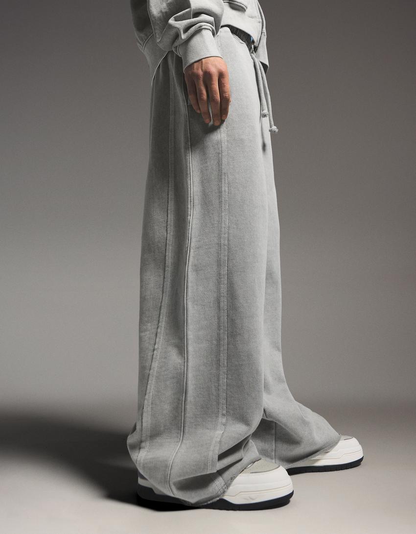 Super baggy trousers-Stone