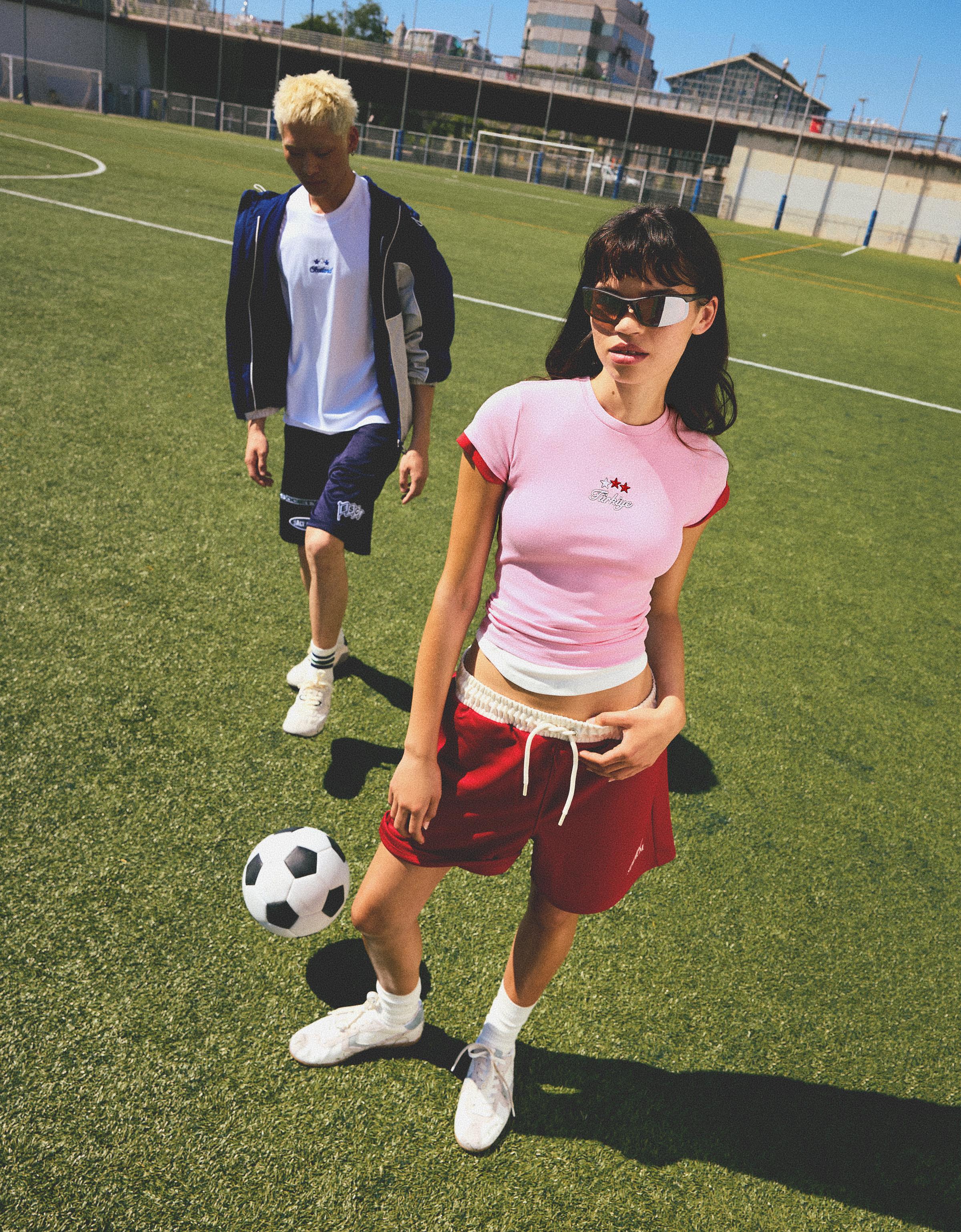 Short sleeve round neck T-shirt — Pink