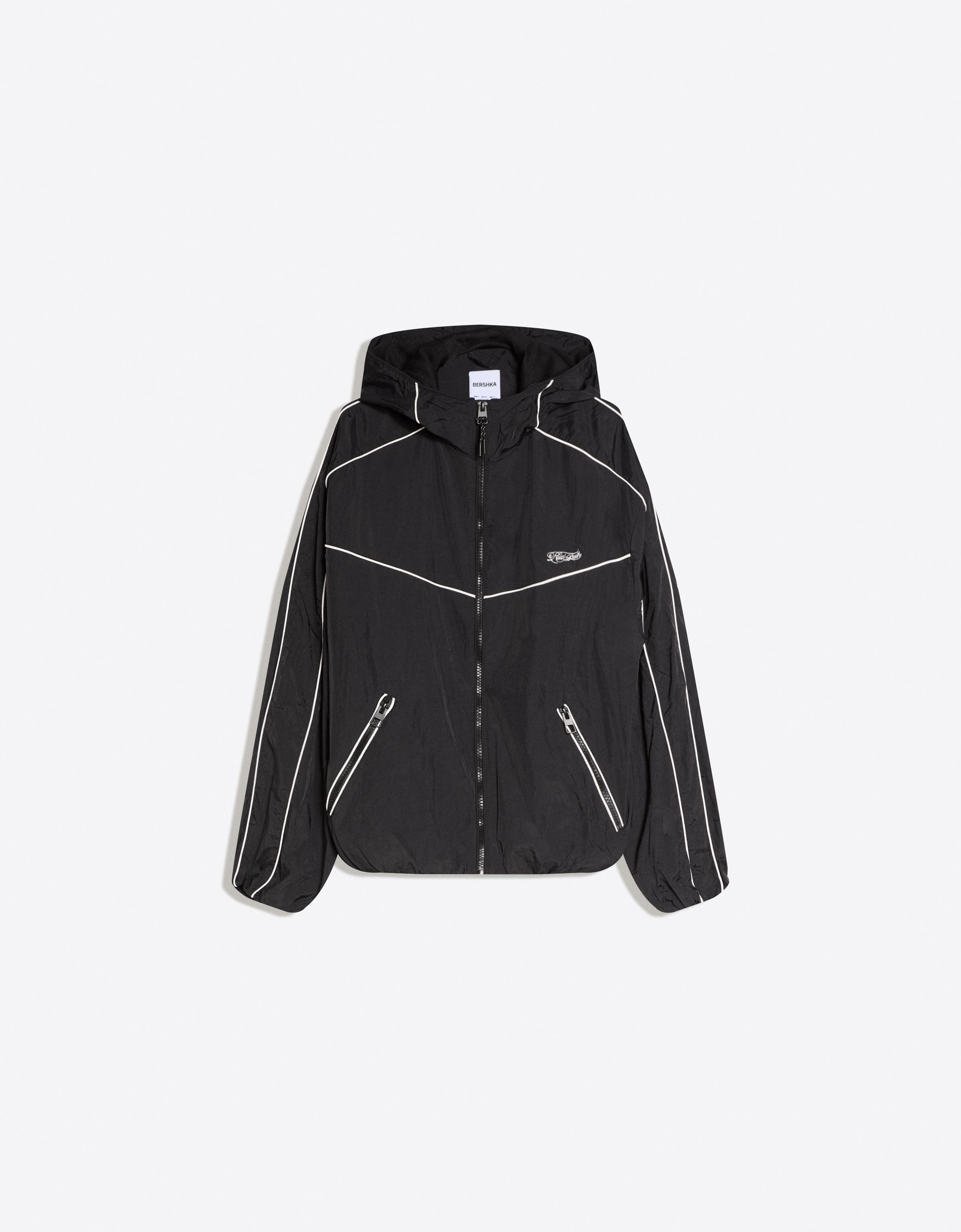 Technical hooded jacket — Black