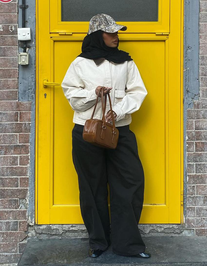 Jacket with corduroy collar-Camel