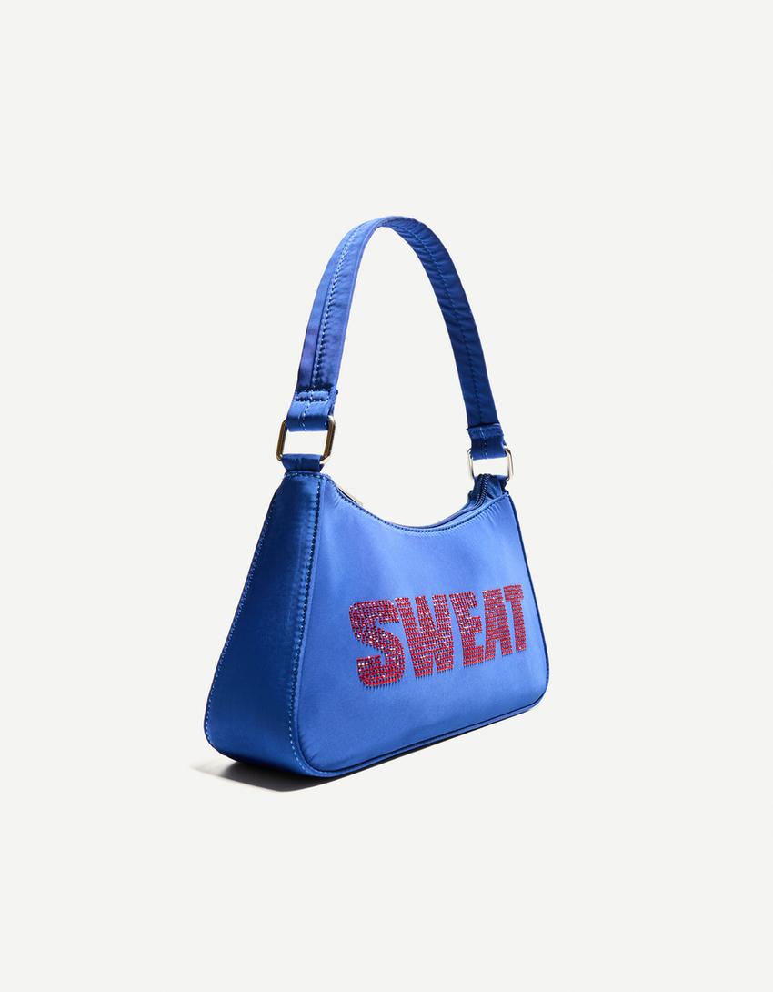 Tasche mit Print-Blau-0