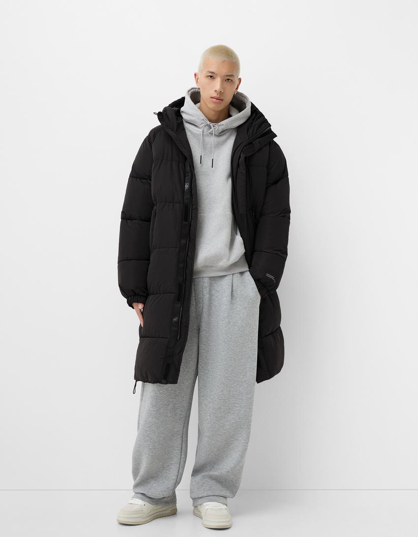 Puffer coat with hood Jackets and coats Men Bershka