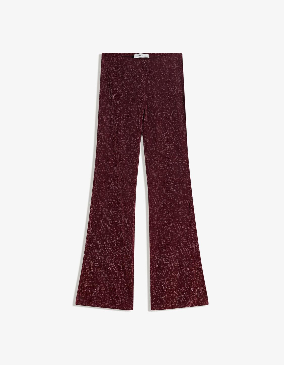 Parlak çan paça pantolon