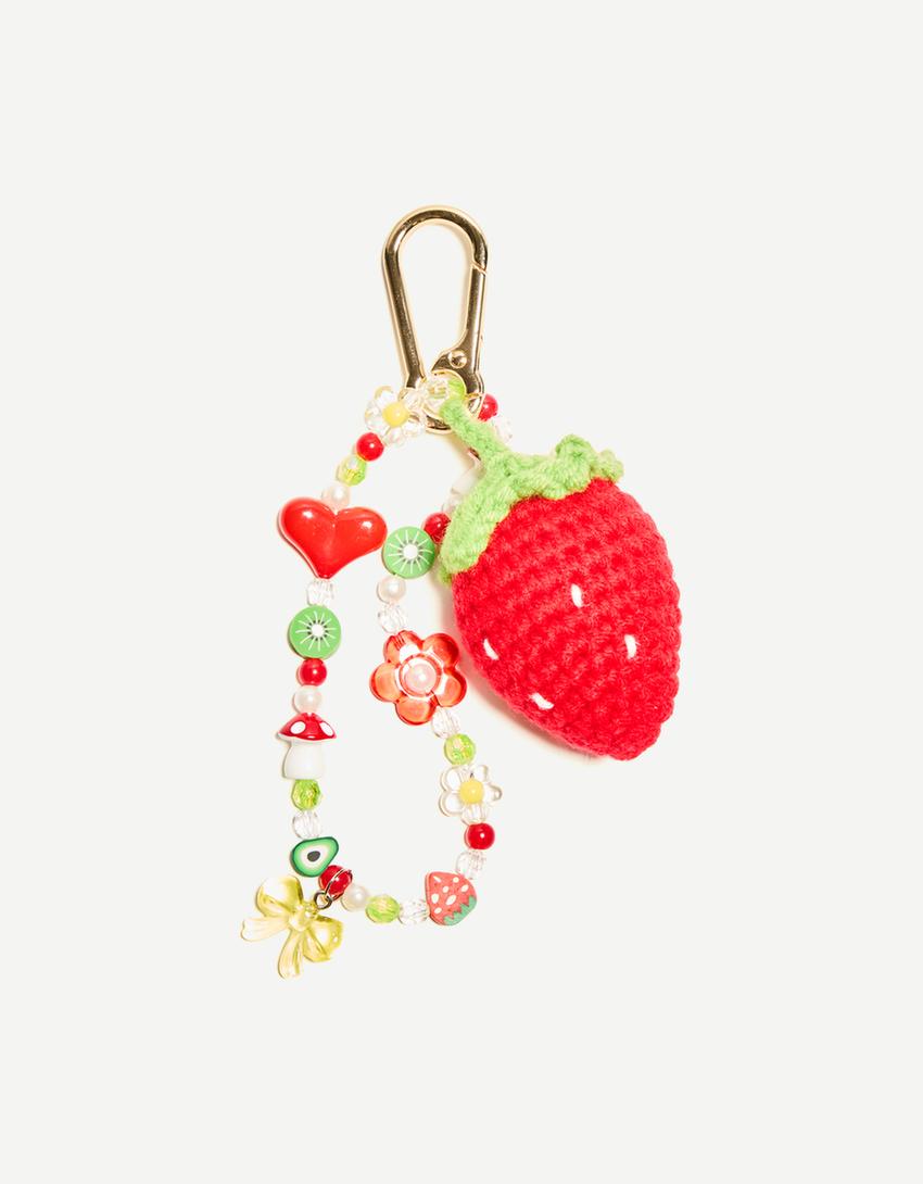 Porte-clés fraise-Rouge-0