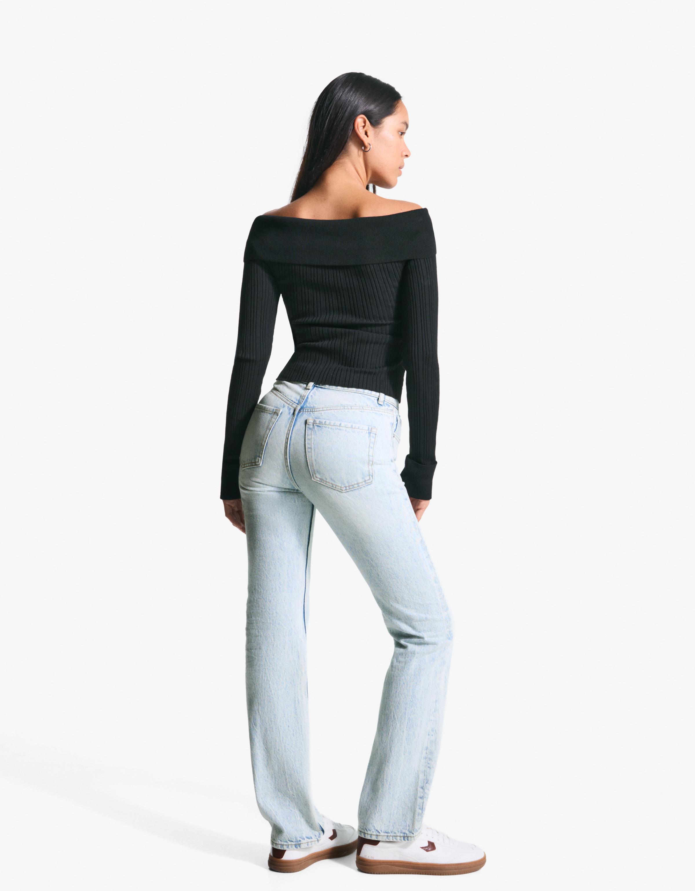 Straight cigarette jeans — Light blue
