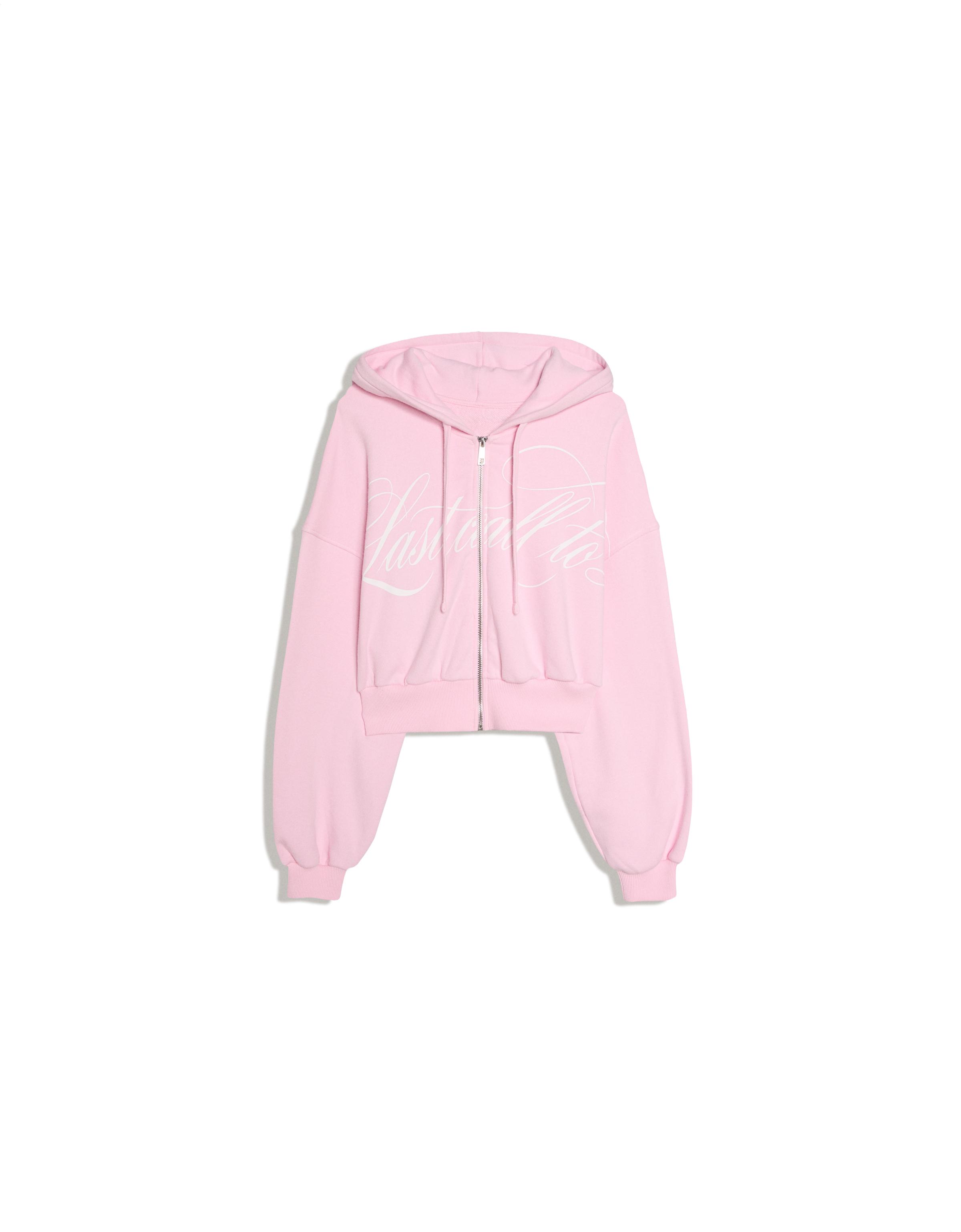 Printed zip-up hoodie — Pink