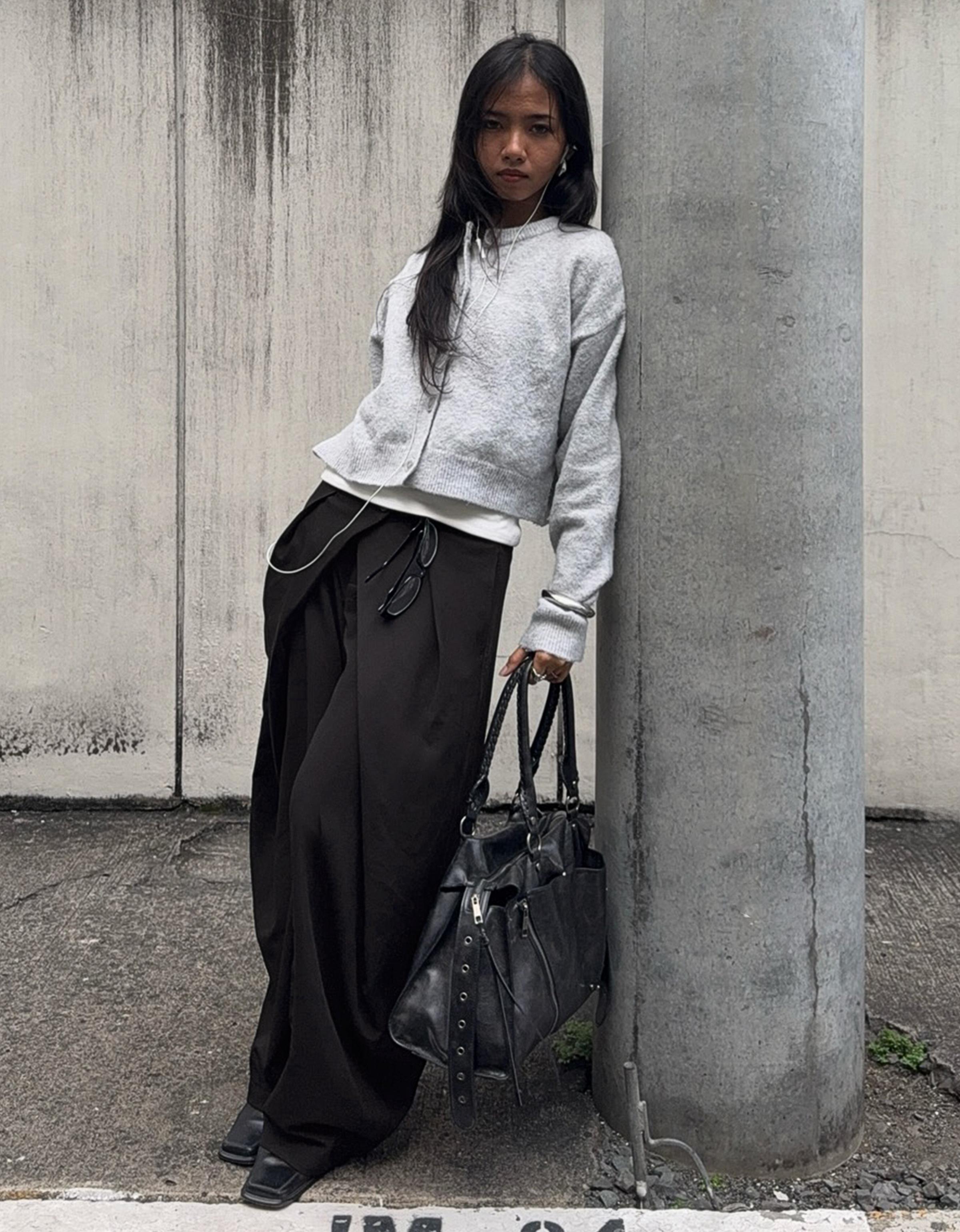 Çift düğmeli, pilili pantolon - Görsel 31