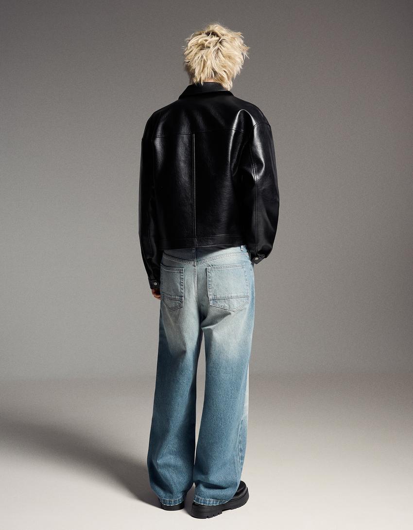 Blugi super baggy-Albastru deschis