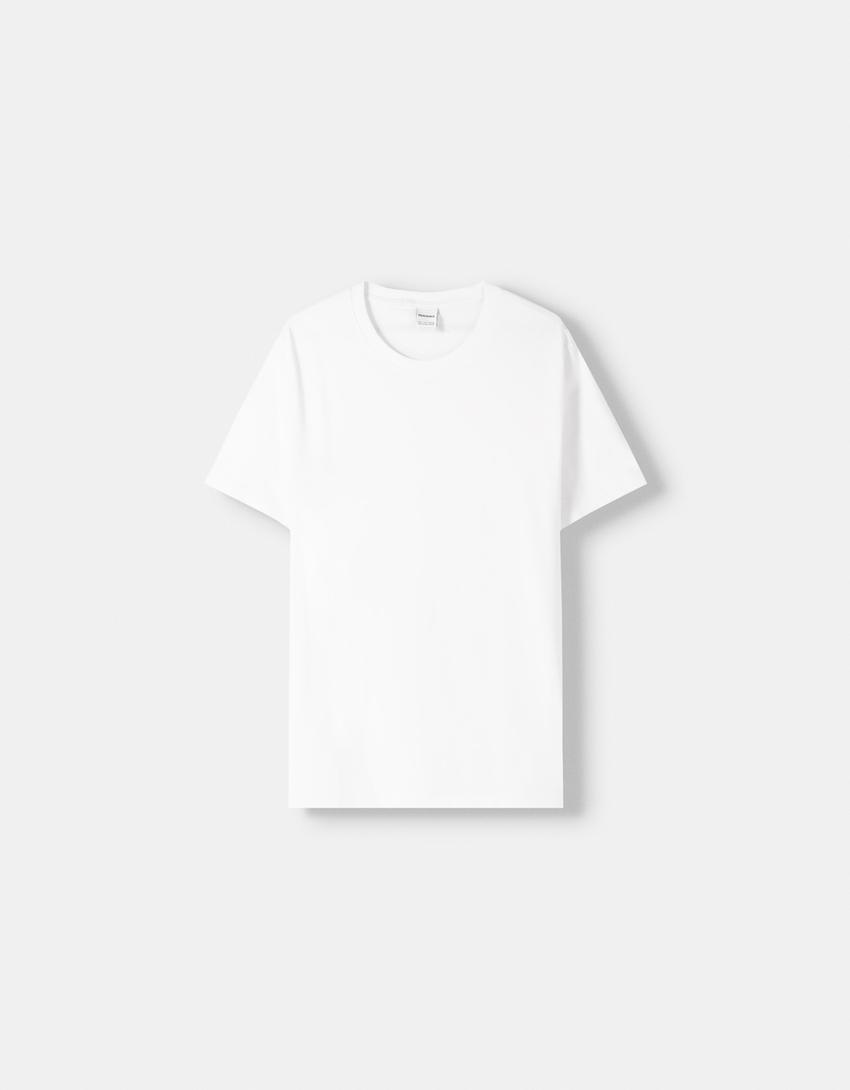 T-shirt à manches courtes basique-Blanc