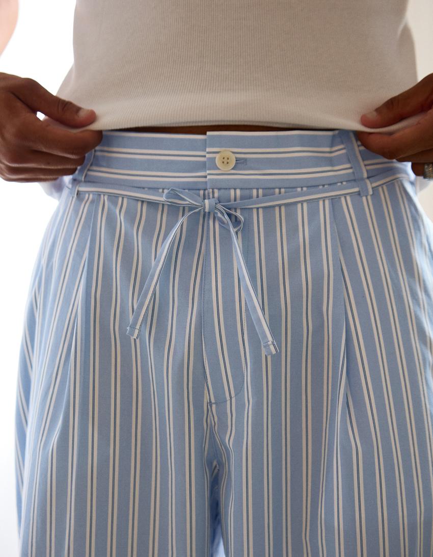 Super Baggy Hose mit Streifen-Blau