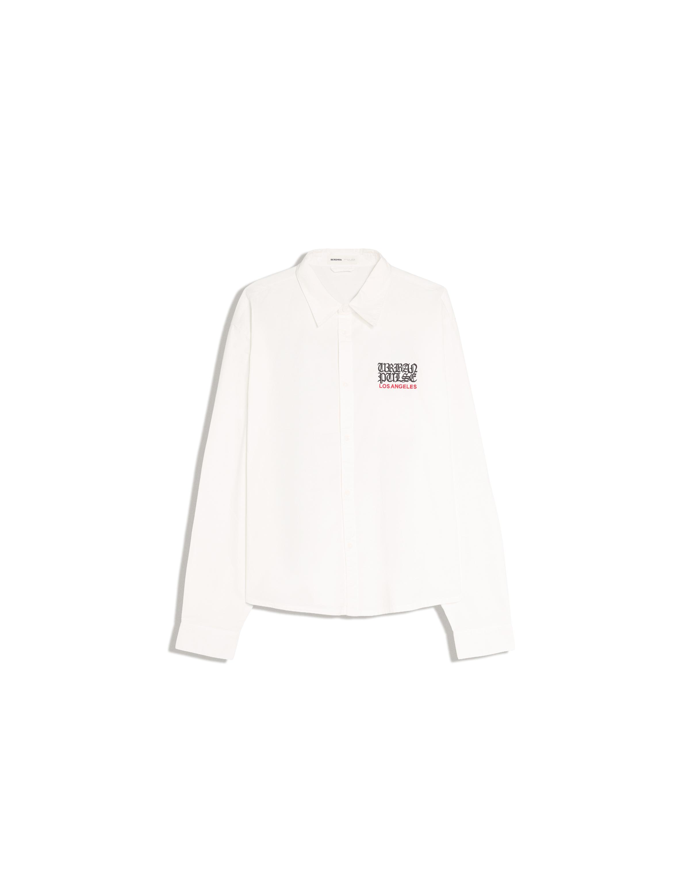 Long sleeve embroidered shirt — White