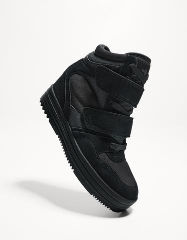 High-top sneakers with internal wedge — BLACK 4