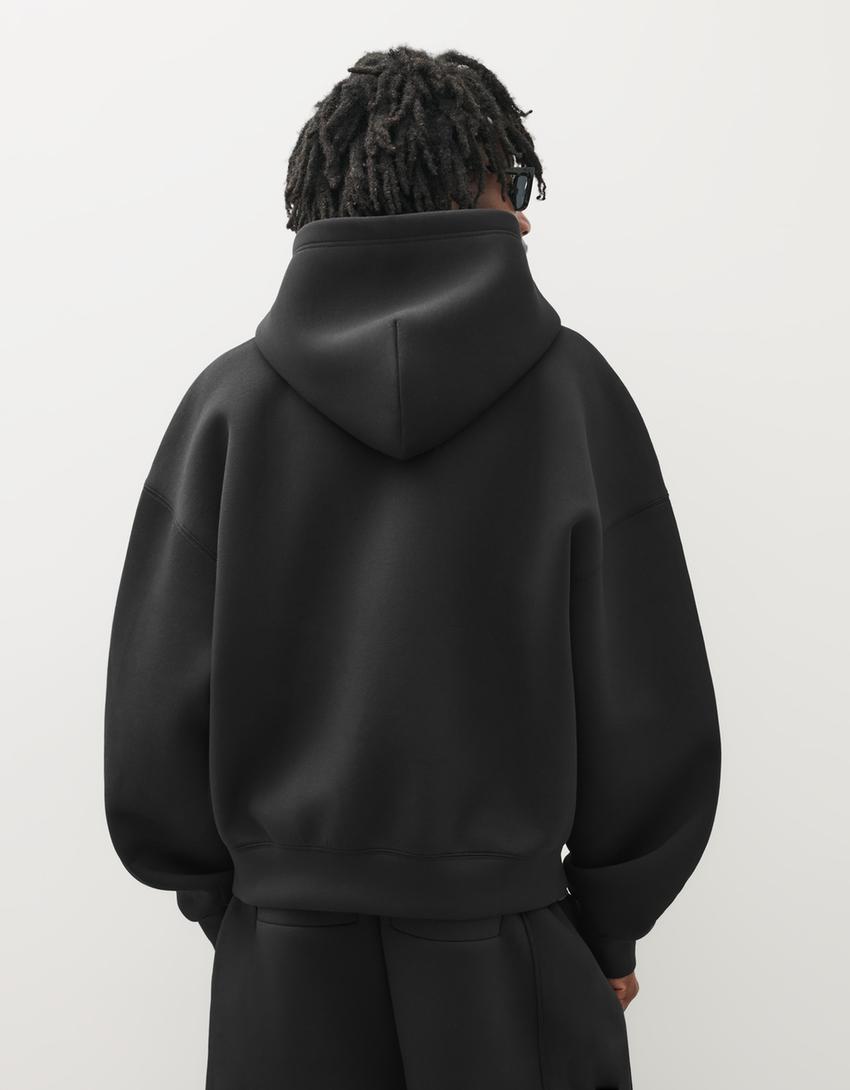 Technisches Sweatshirt mit Kapuze-Schwarz