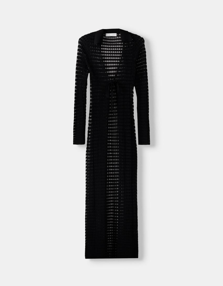 كارديغان بتخريمات وياقة-أسود-5