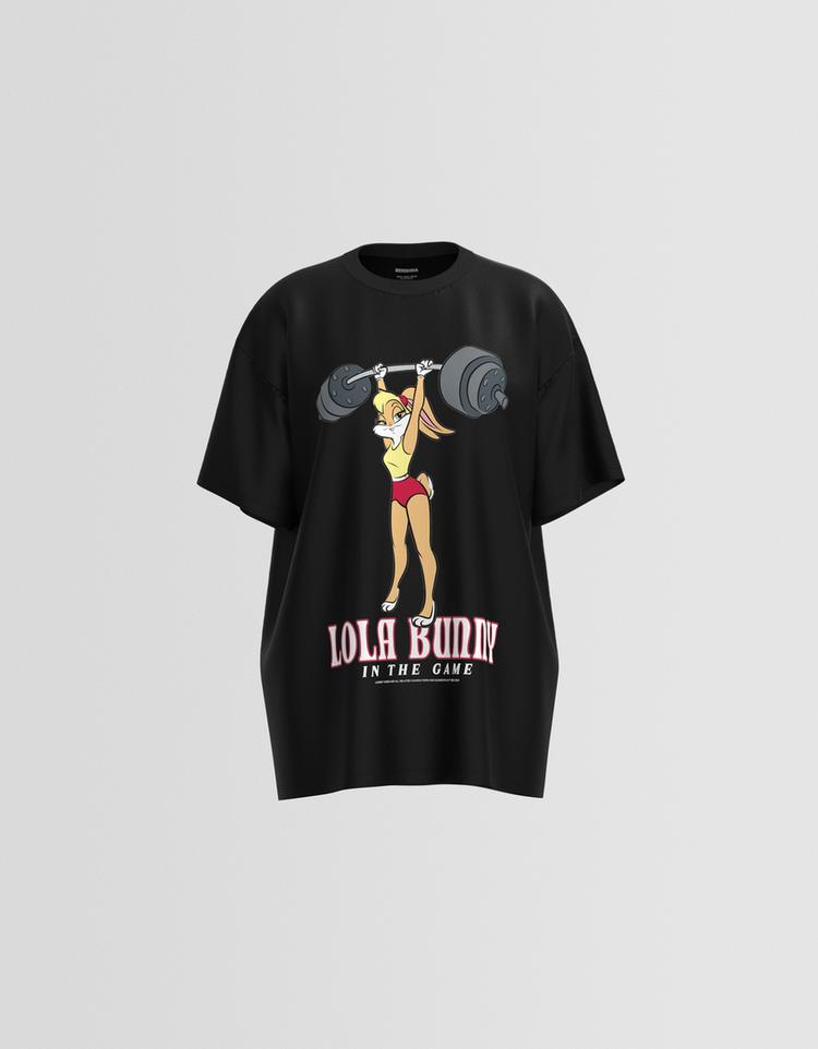 Kısa kollu Looney Tunes oversize t-shirt