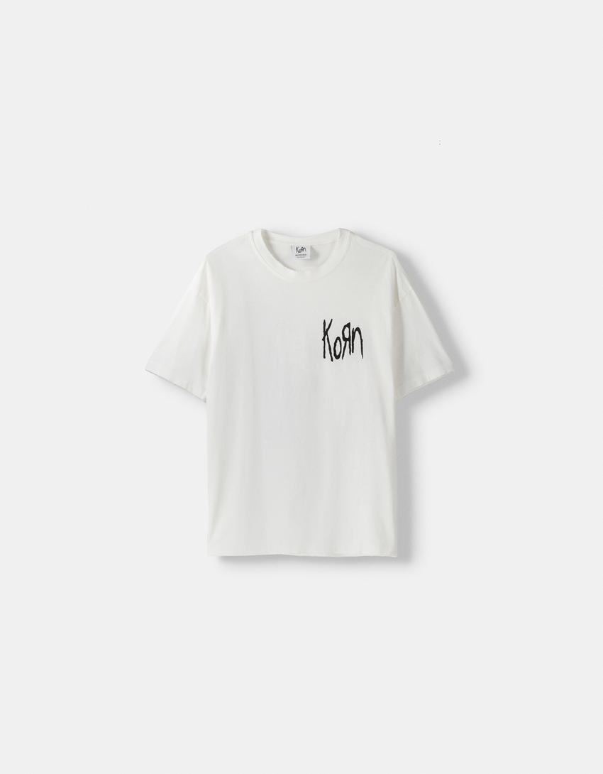 T-shirt Korn manches courtes boxy fit-Blanc-4