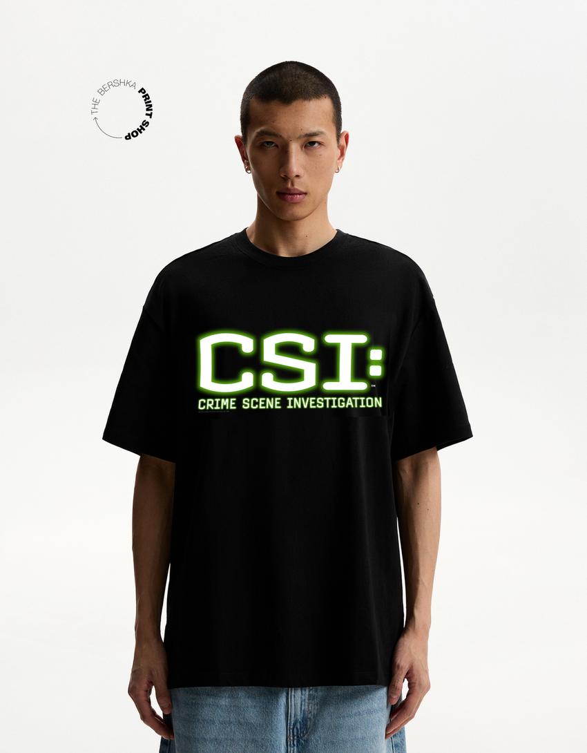 T-shirt CSI manches courtes-Noir