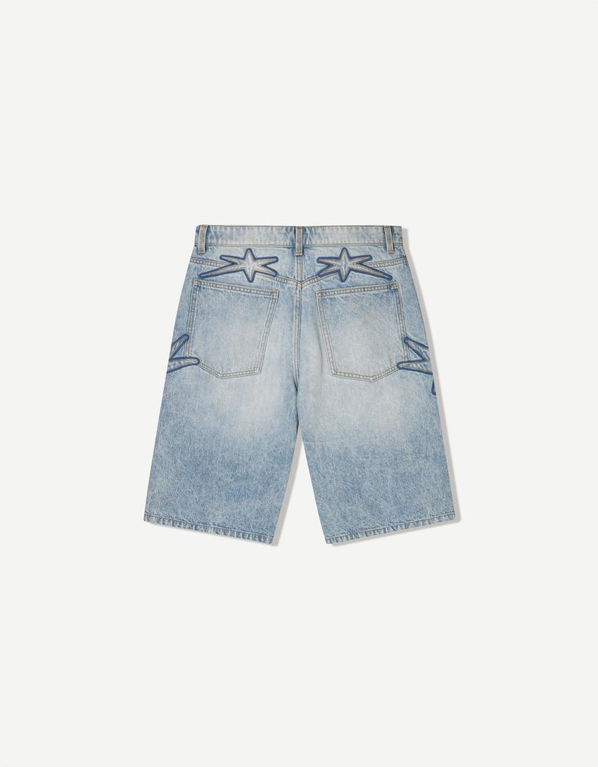 Bermuda jorts with star patches