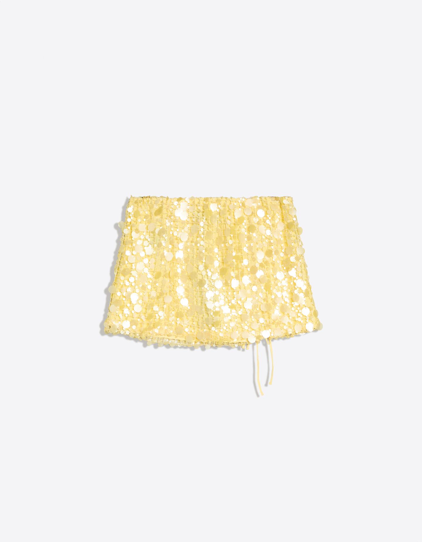 Bershka Minigonna Di Paillettes Donna L Giallo