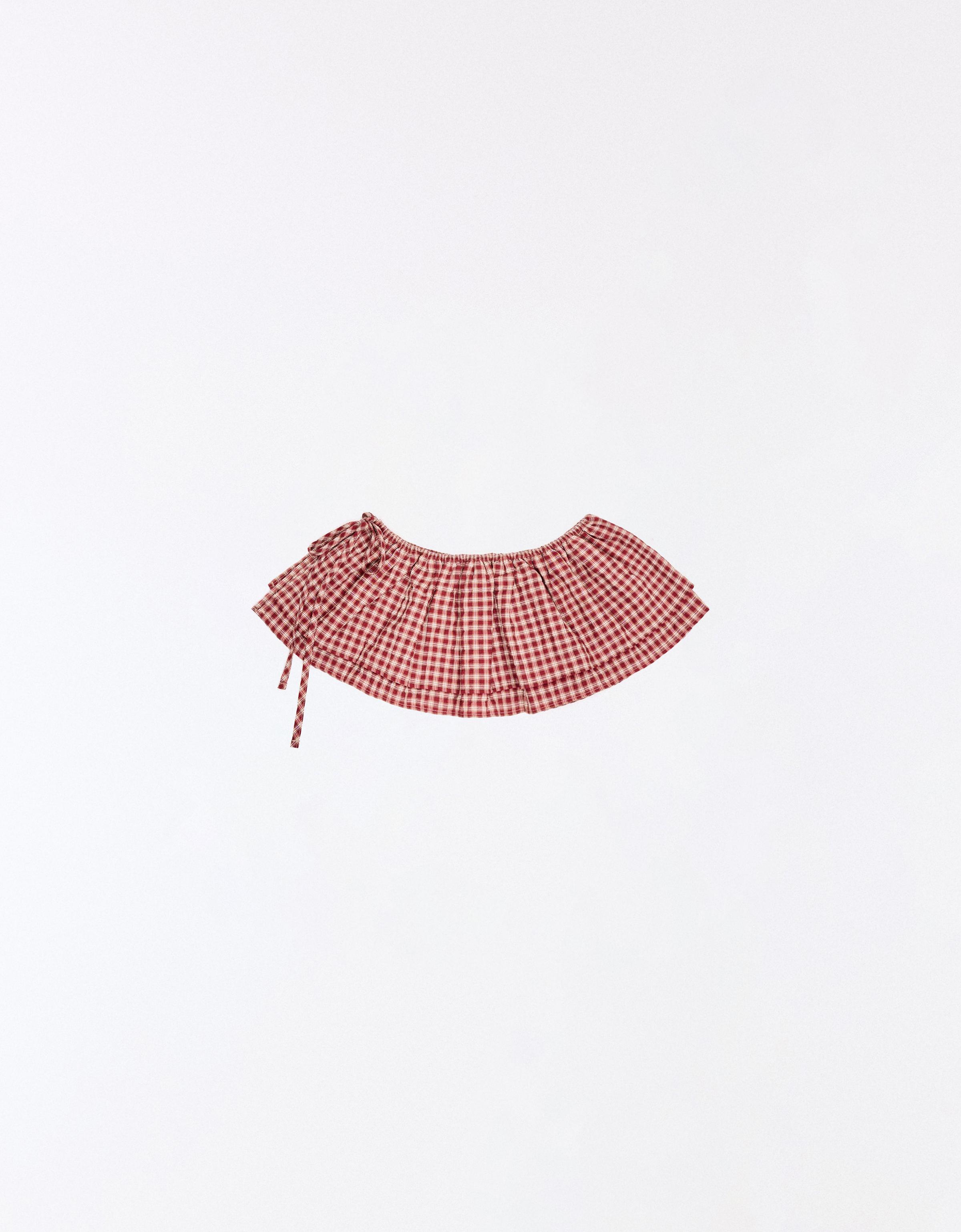 Check overskirt — Red