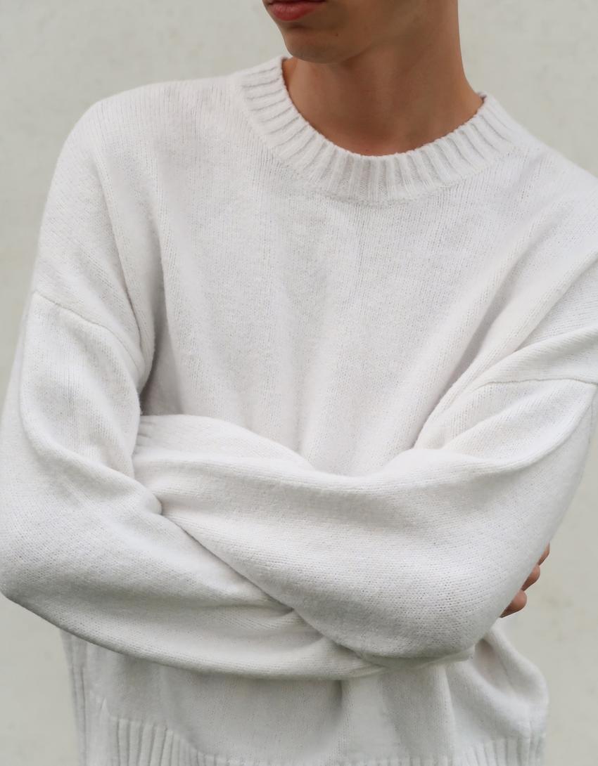 Cropped-Pullover-Weiss