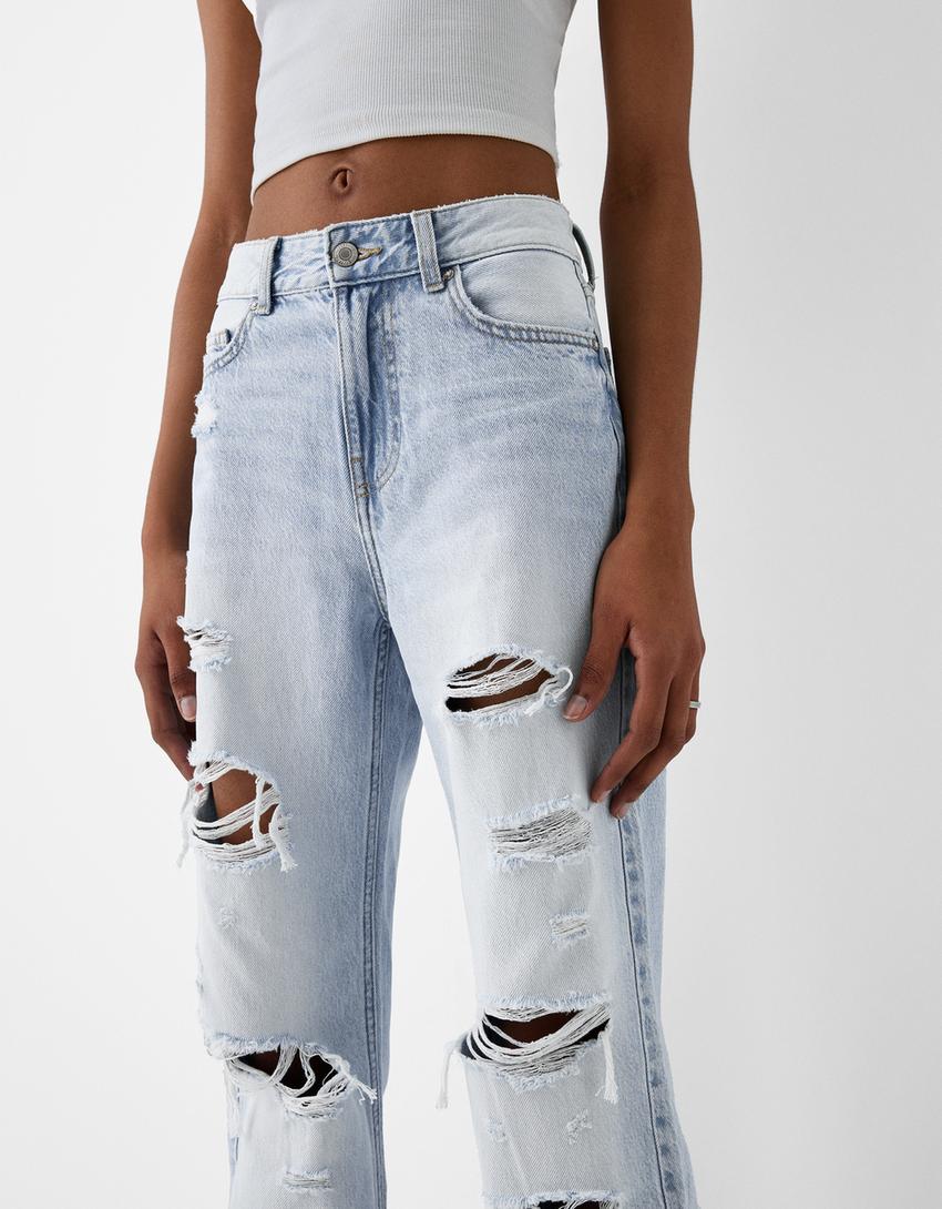 Straight-fit cropped jeans-Light blue-5