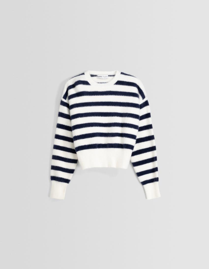 سويتر من الفرو الاصطناعي-أزرق-4