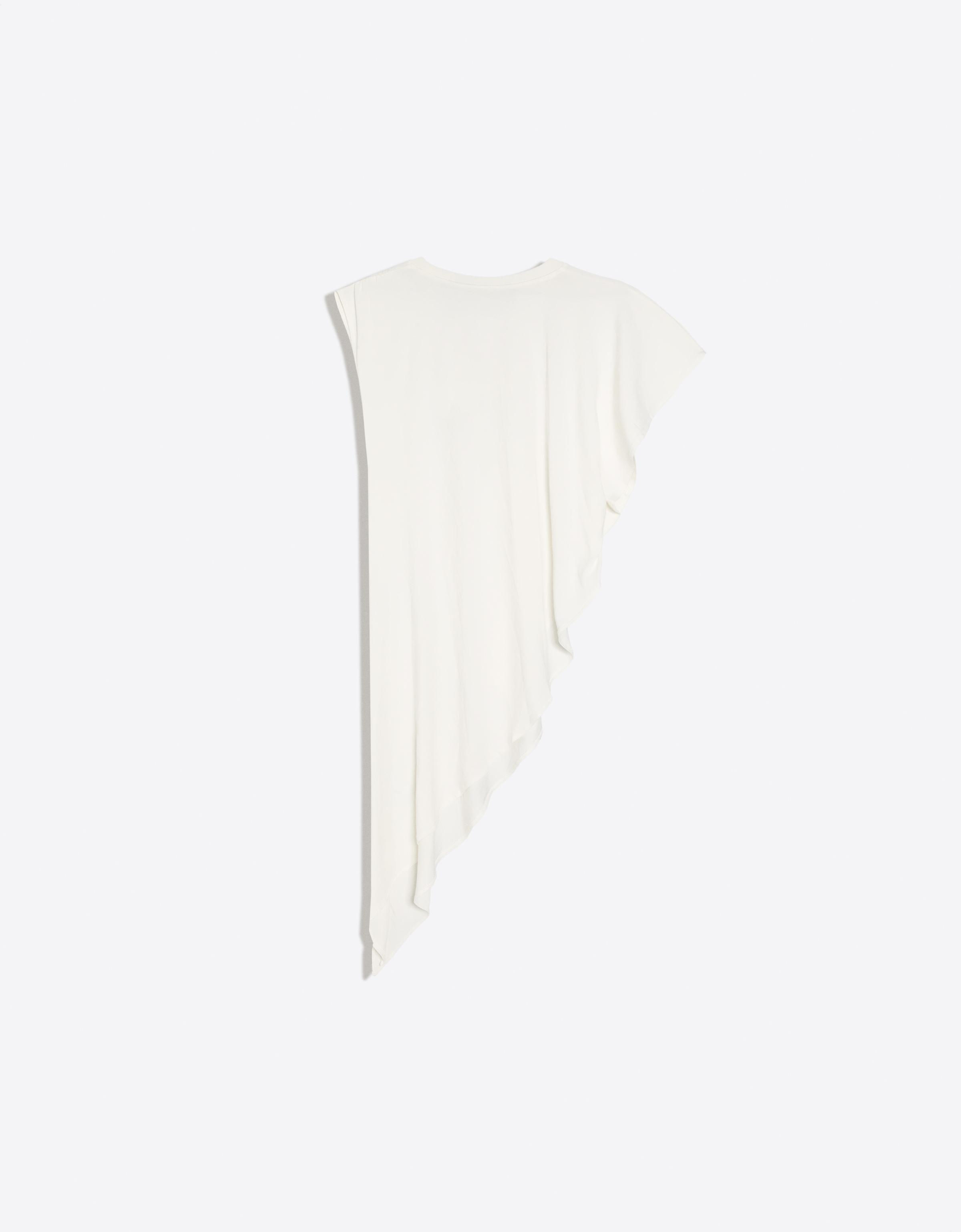 Long asymmetrical T-shirt — Off white