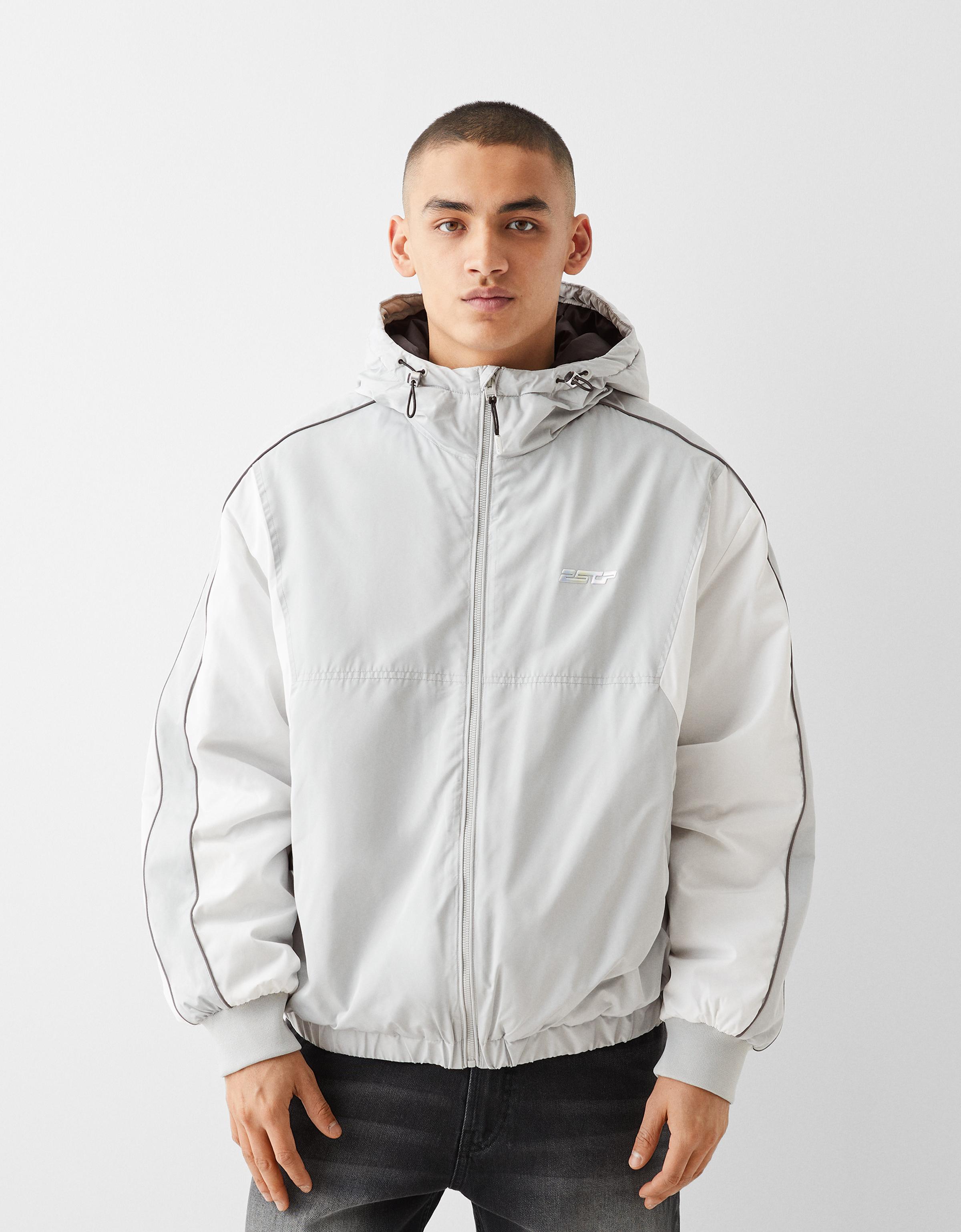 Blouson technique capuche color block Homme Bershka