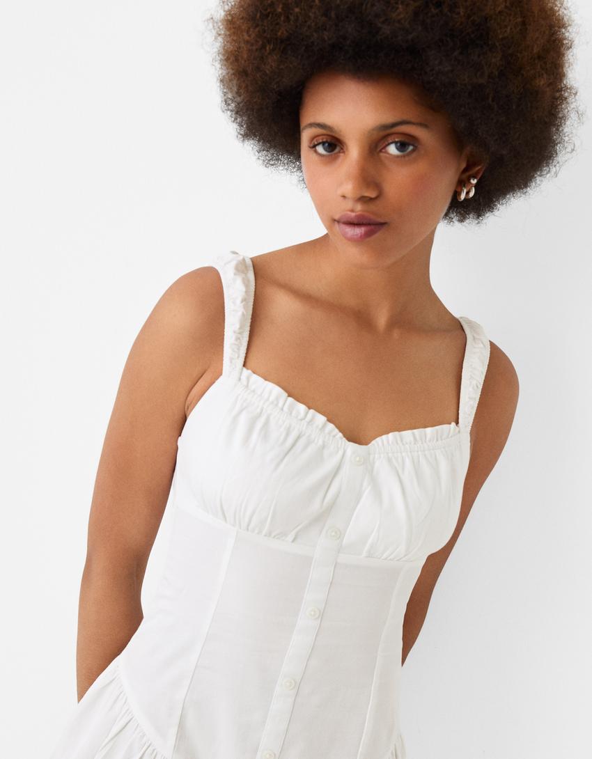 فستان قصير بكشكش-أبيض-3