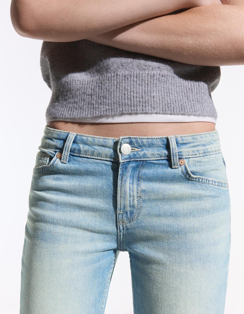 Low-rise boot-cut jeans-Light blue