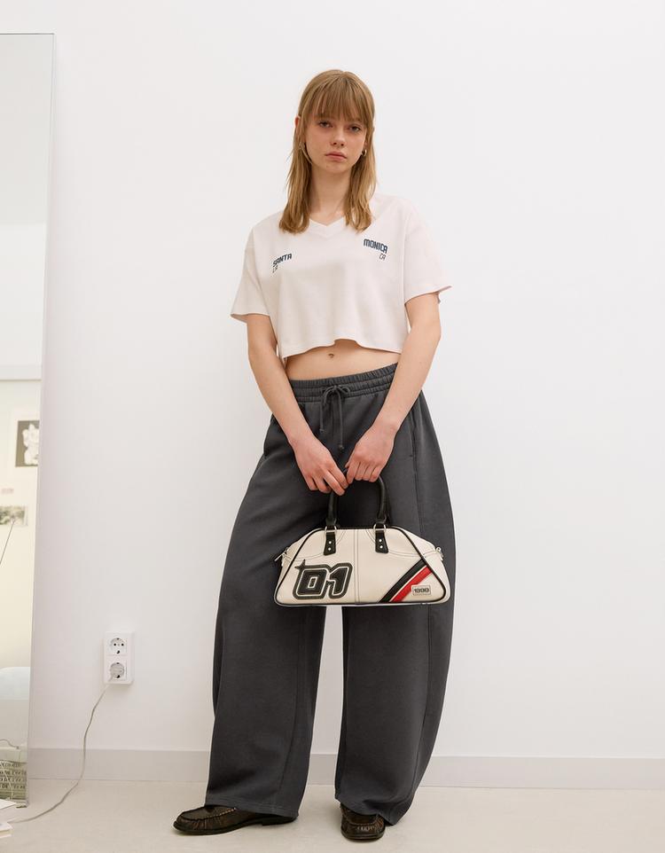 Plush barrel trousers