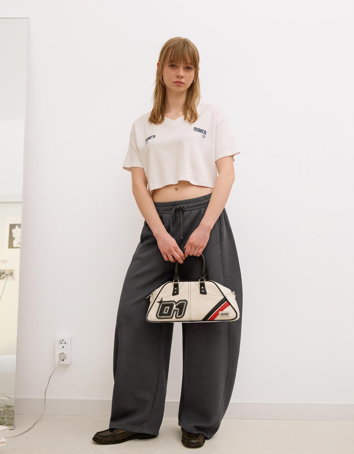 Plush barrel trousers