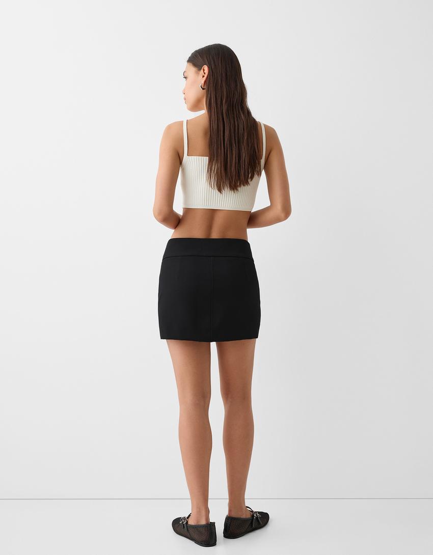 تنورة قصيرة محبوكة-أسود-2