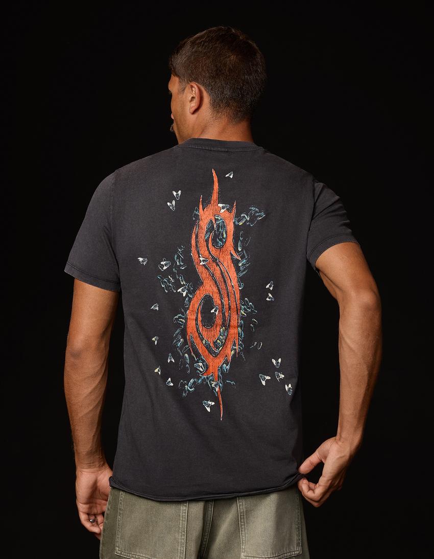 Regular fit short sleeve Slipknot T-shirt-Grey