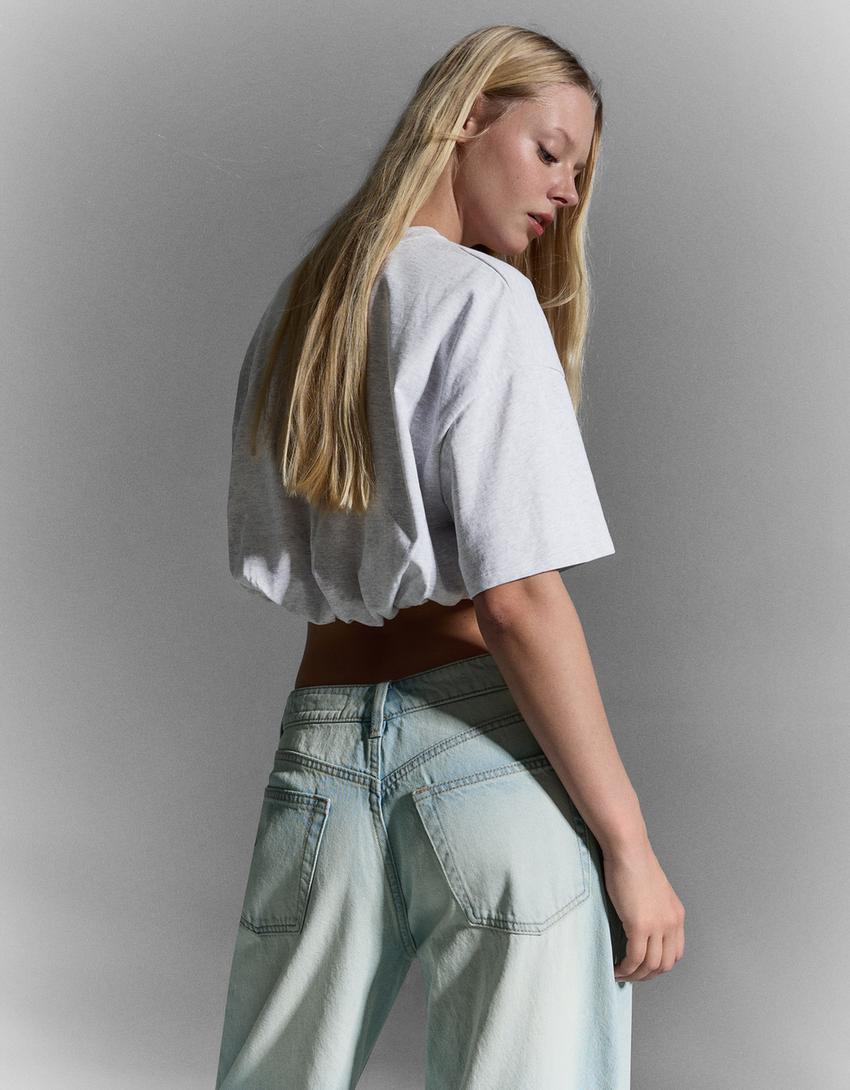 T-shirt manches courtes ballon-Gris