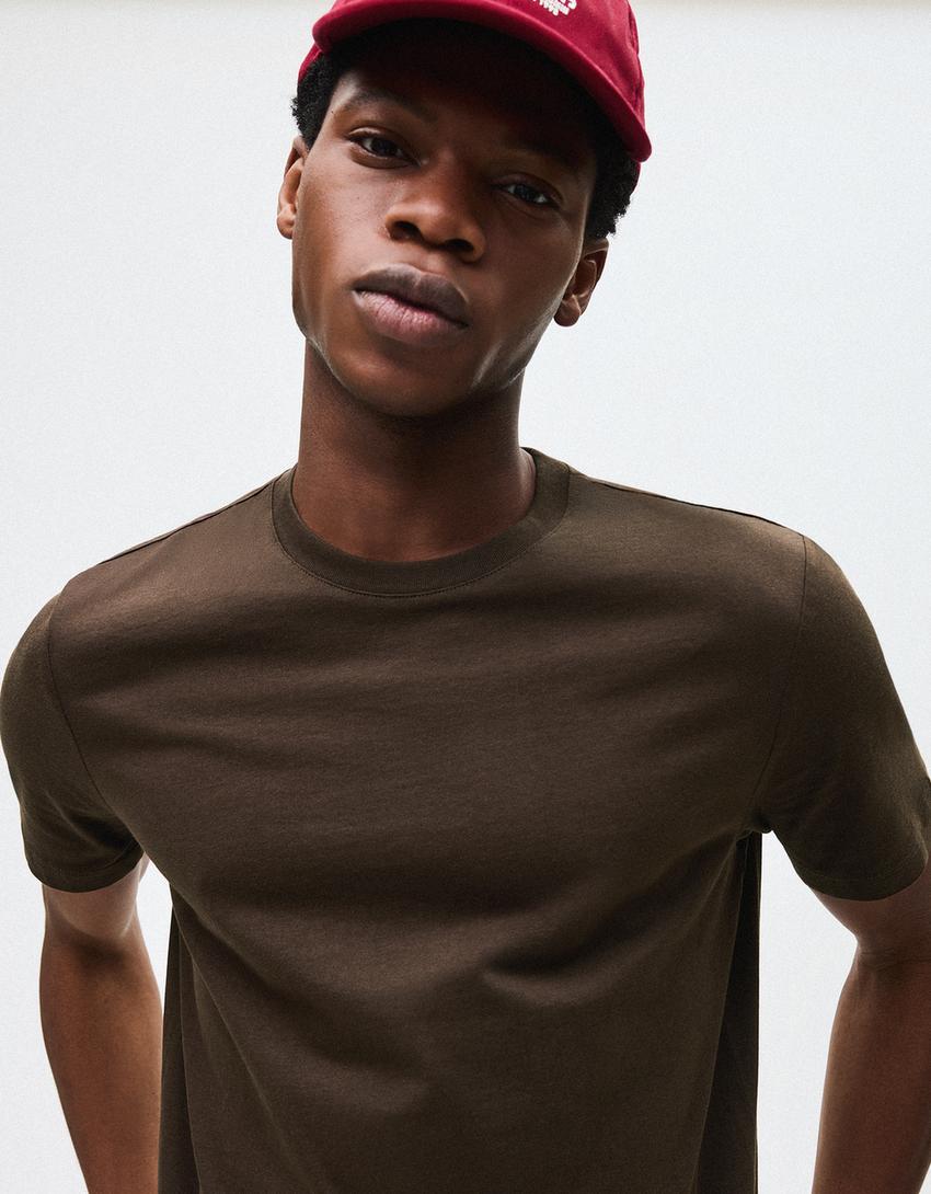 short sleeve T-shirt-Brown