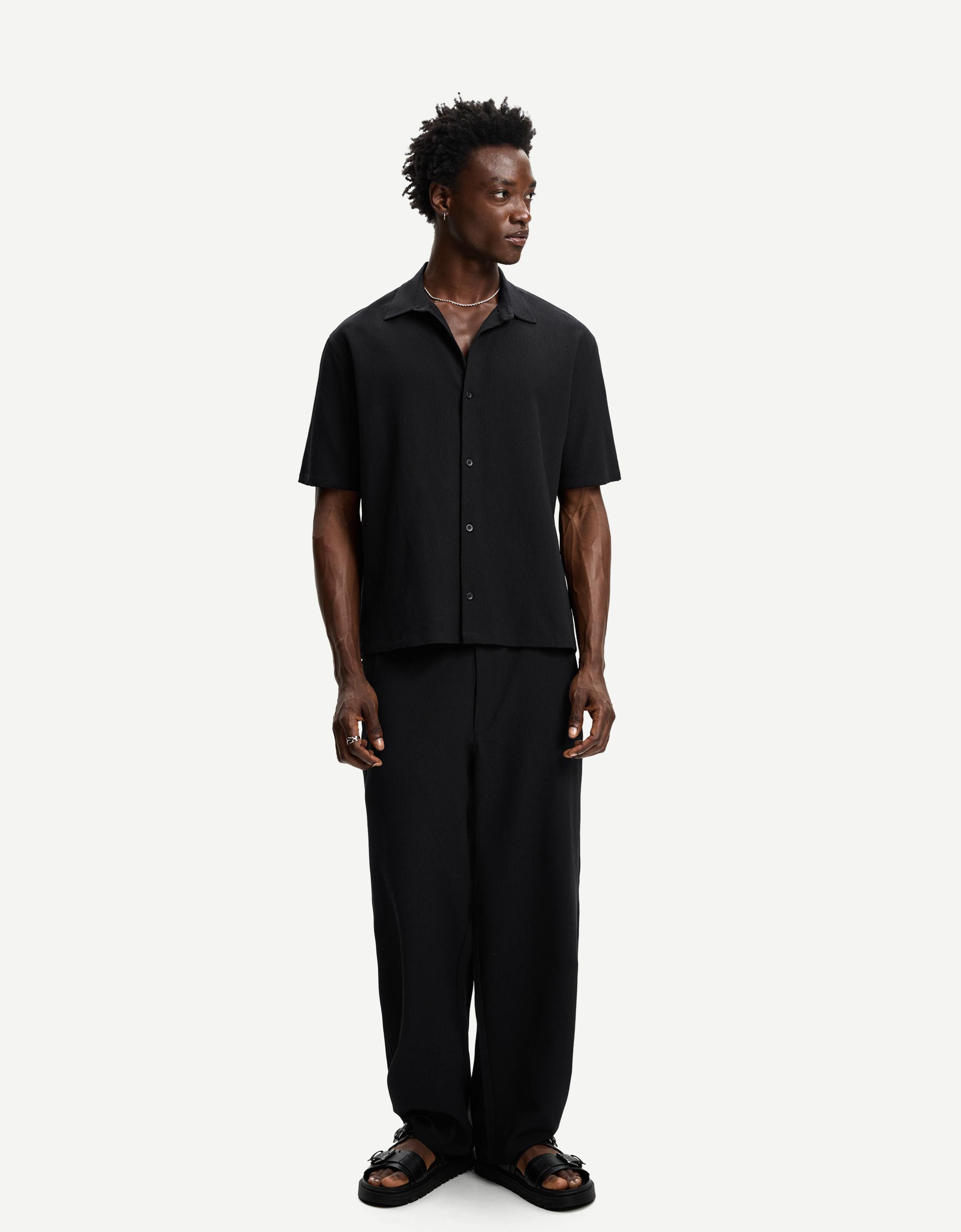 Bershka Plissierte Baggyhose Im Jogginghosen-Stil Herren Xs Schwarz