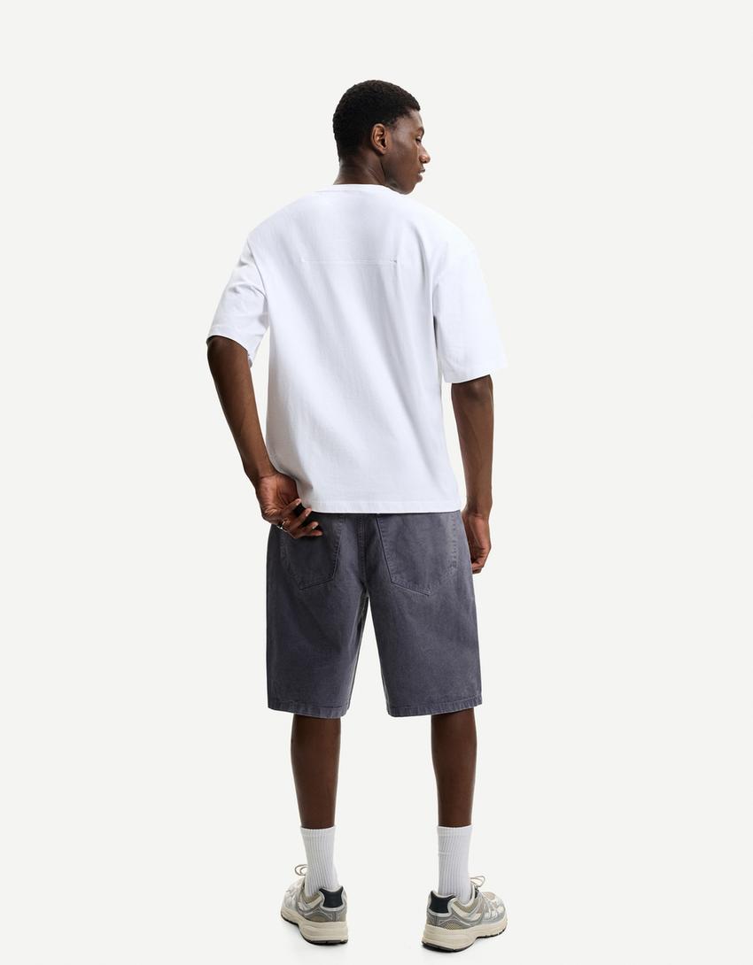 Skater Bermuda shorts-Blue-2