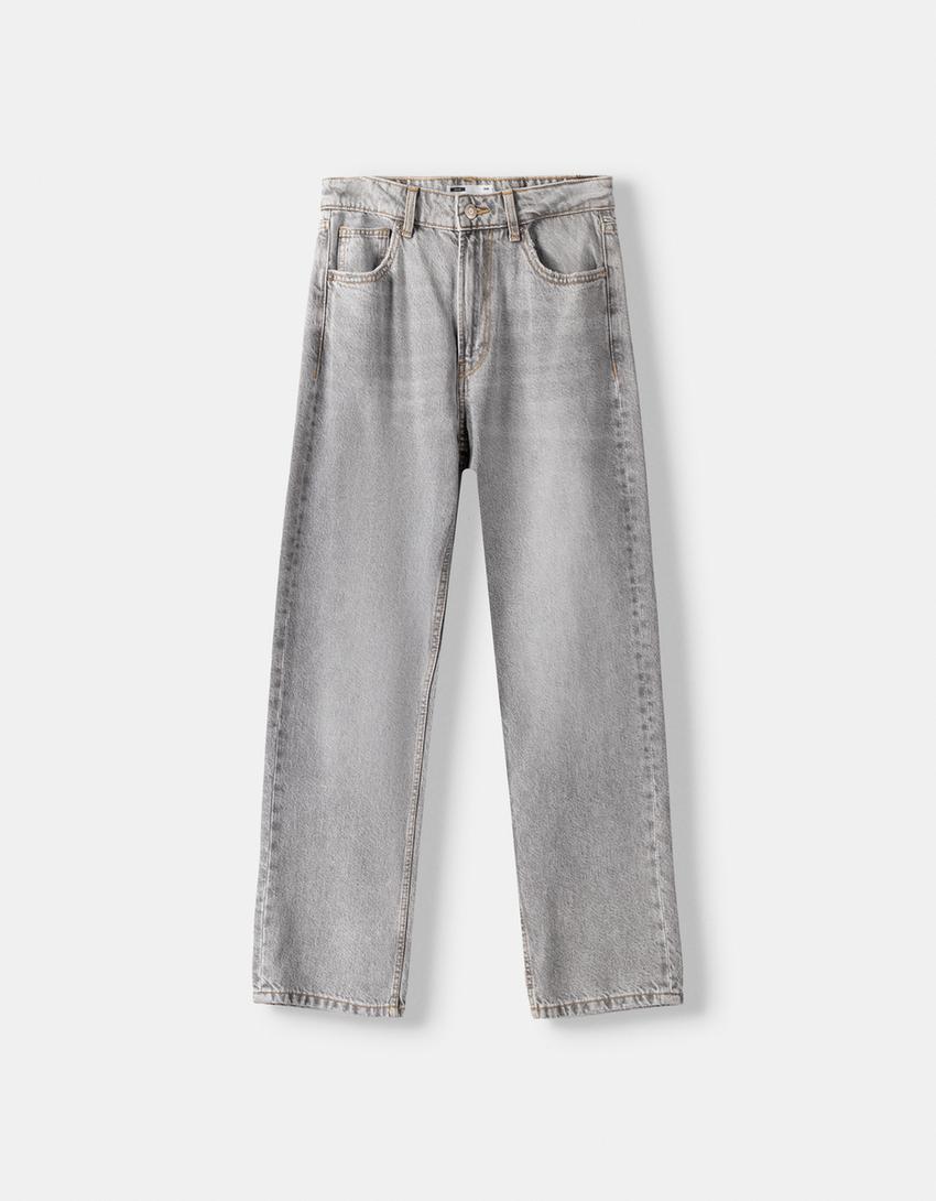 Jeans mom fit-Cinza-4