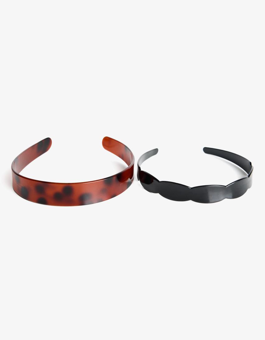 2-Pack haarbanden-Bruin