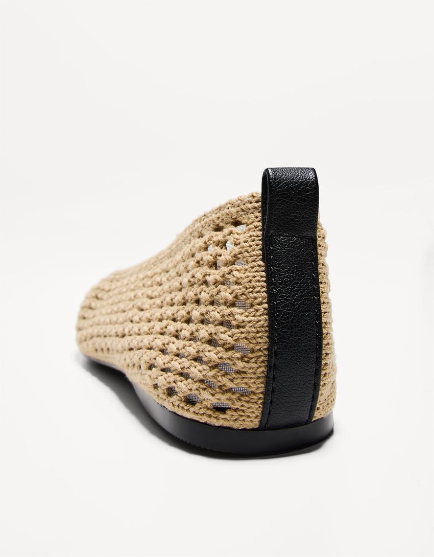 Ballerines tressées-Sable