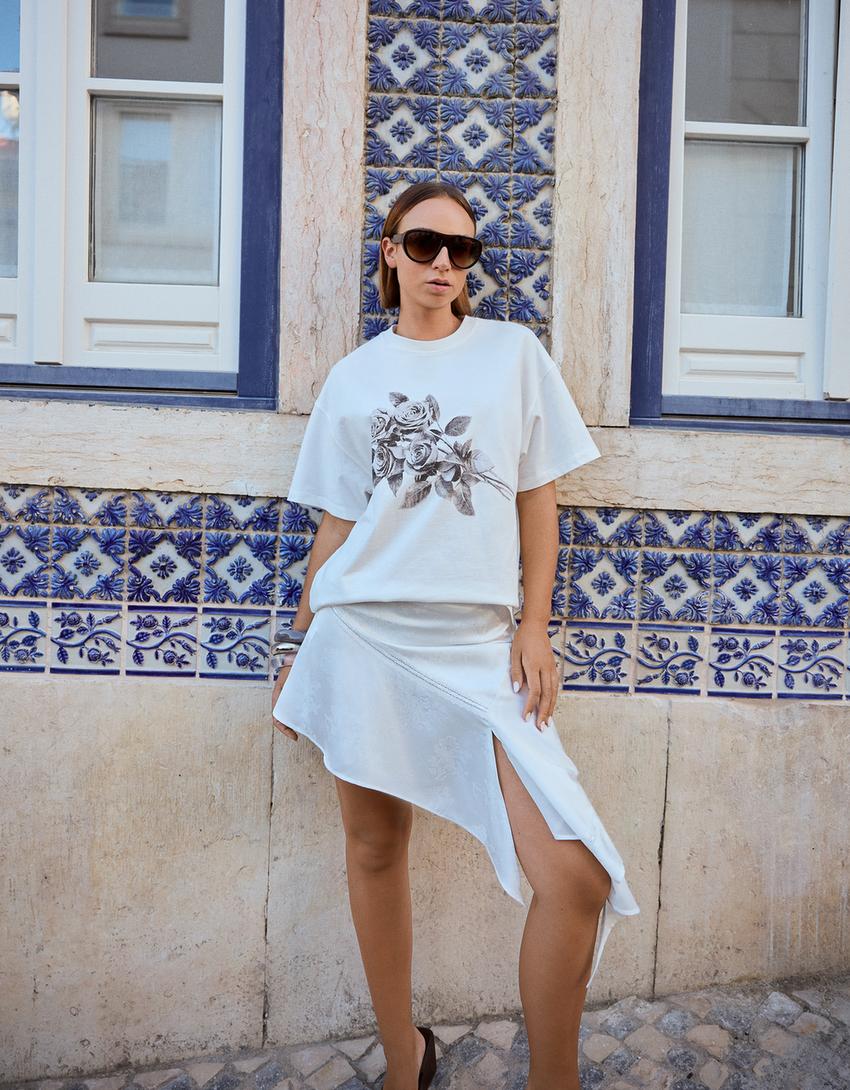 Jacquard skirt-White