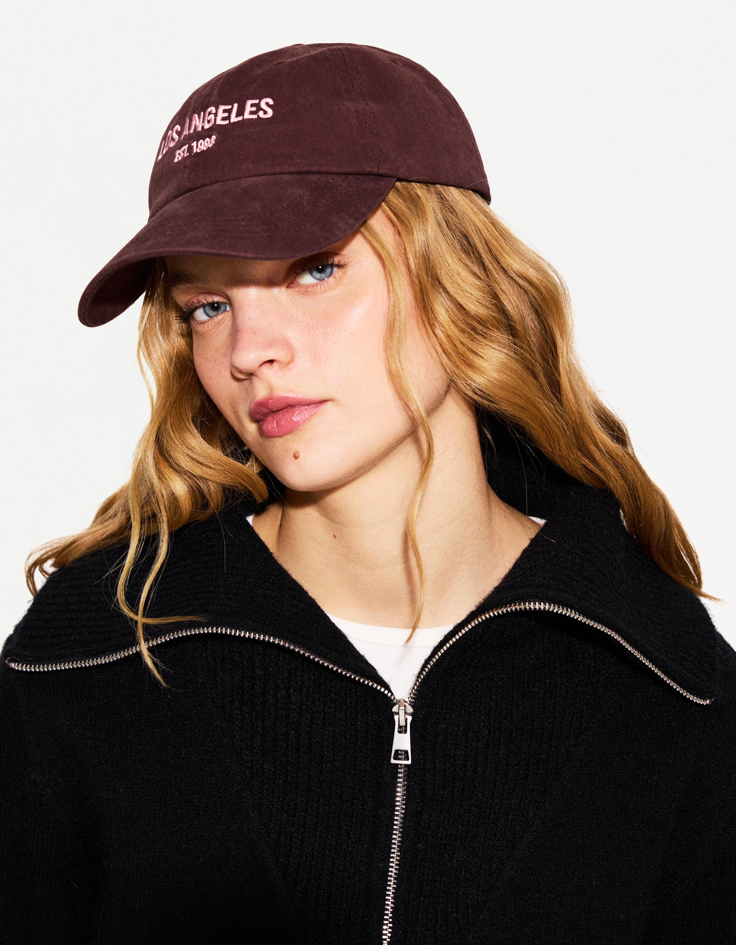 Bershka Besticktes Basecap Damen Braun