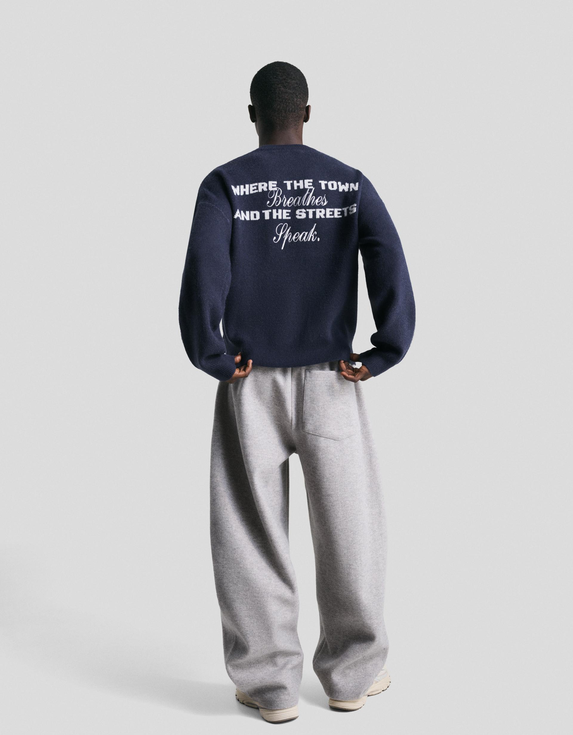 Camisola jacquard bordada